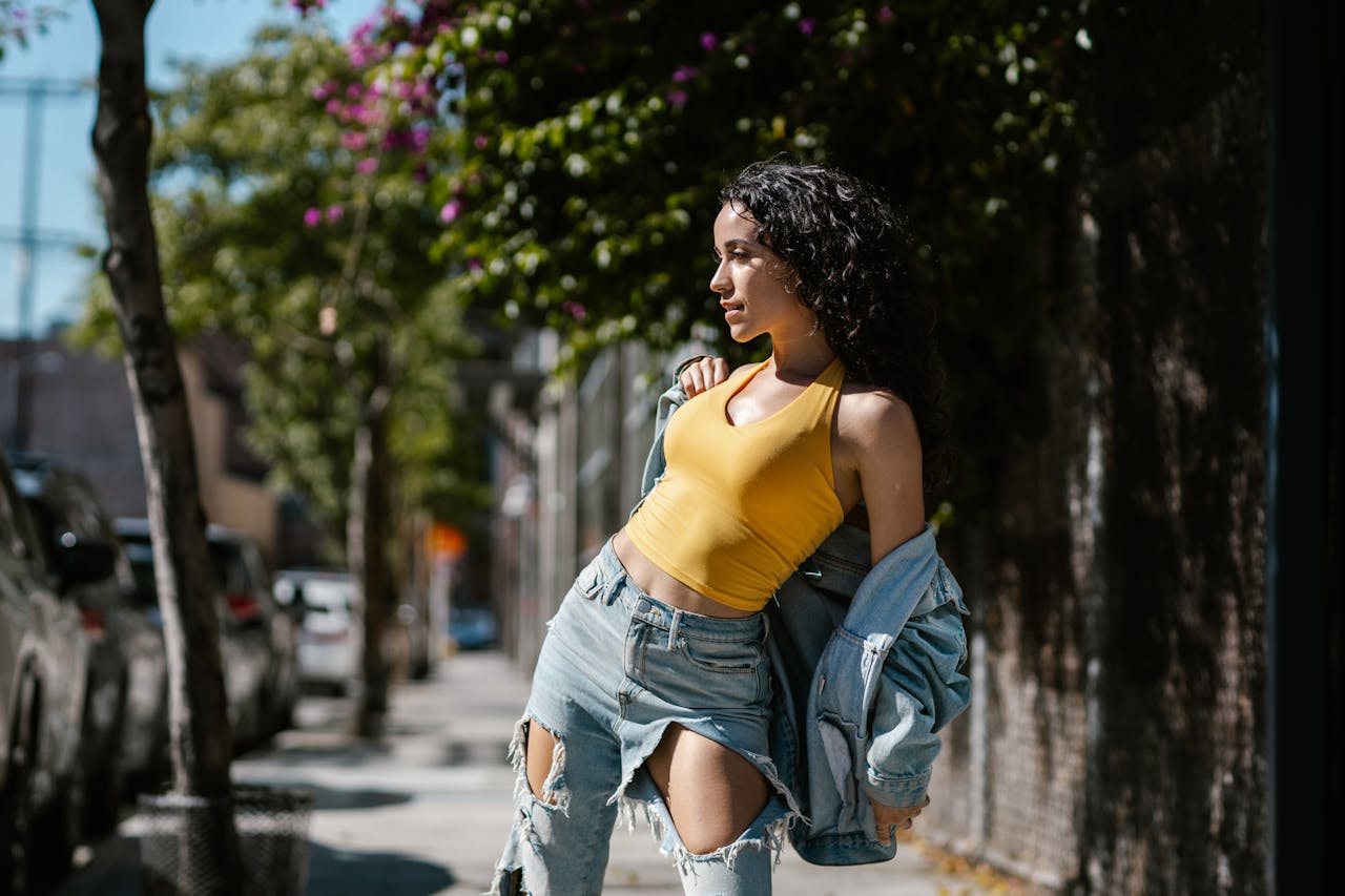 A Woman Posing in the Street